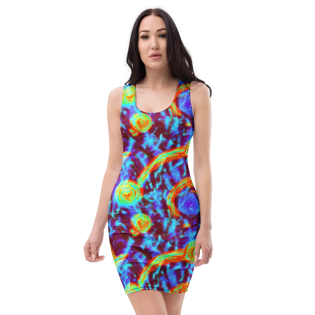 Cyan Fever on Bodycon Dress — Front