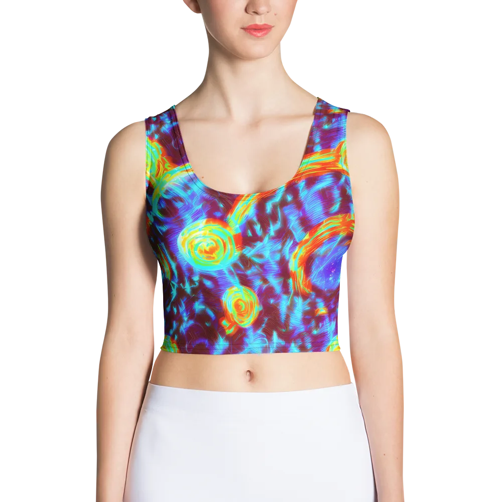 Cyan Fever on Crop Top — Front