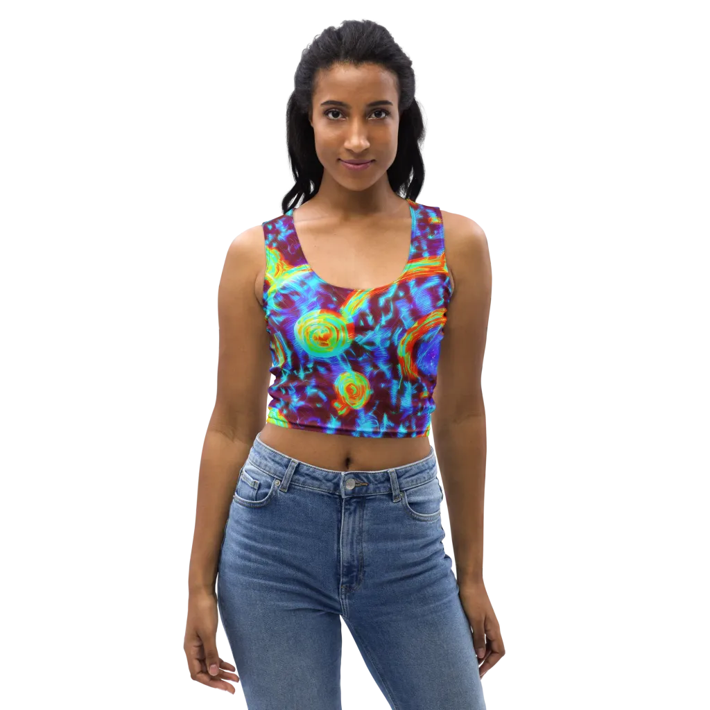 Cyan Fever on Crop Top — Front