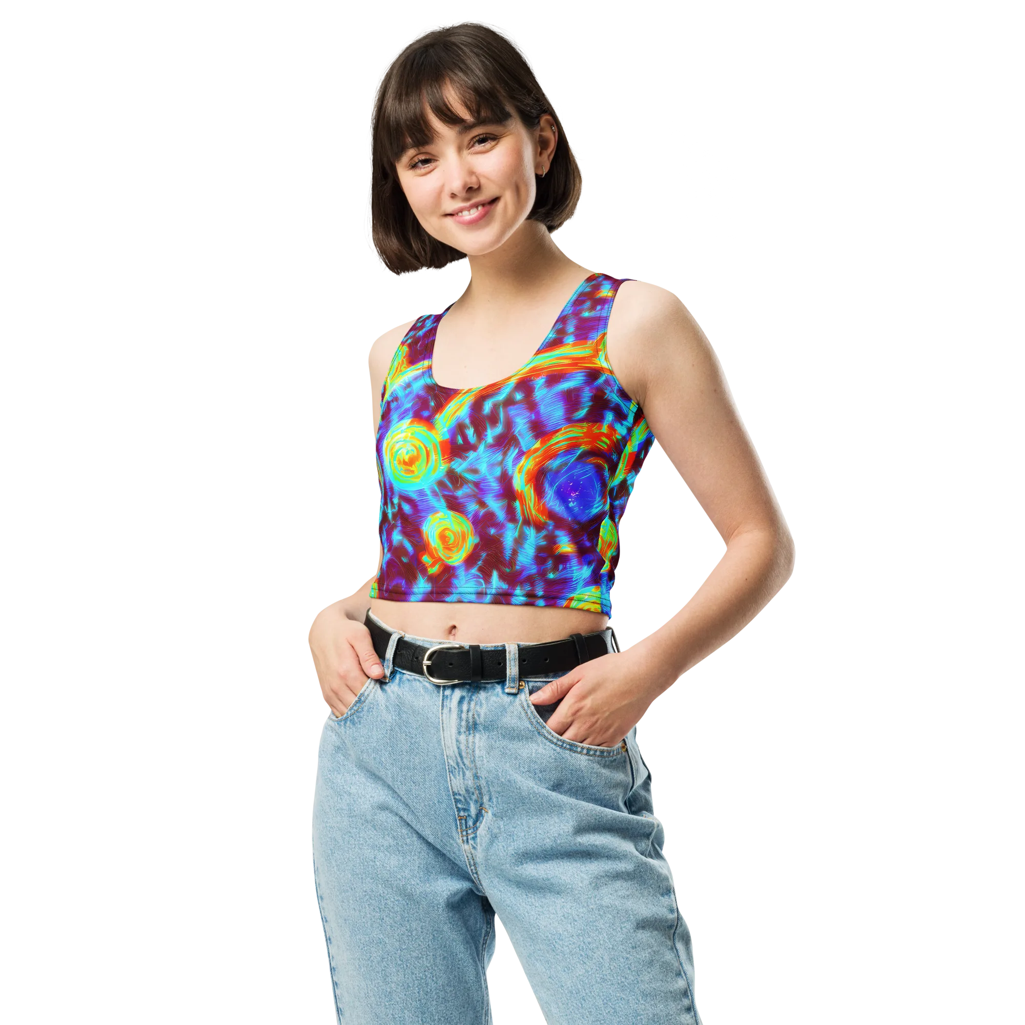 Cyan Fever on Crop Top — Front