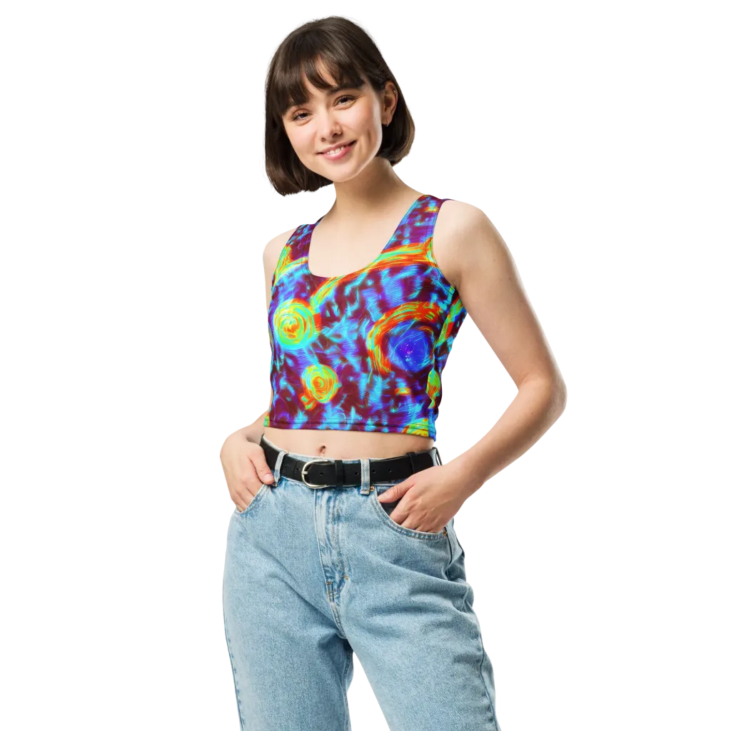 Cyan Fever on Crop Top — Front