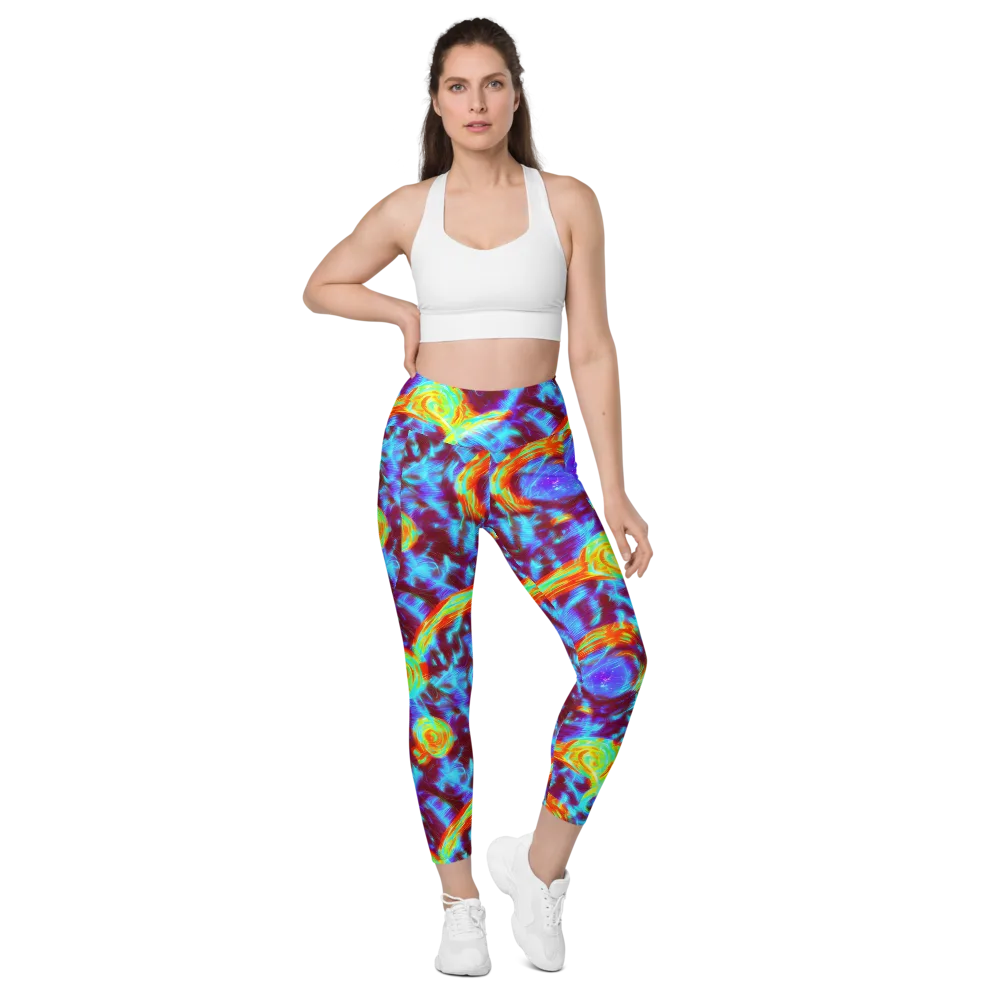 Cyan Fever on Leggings with Pockets — Front