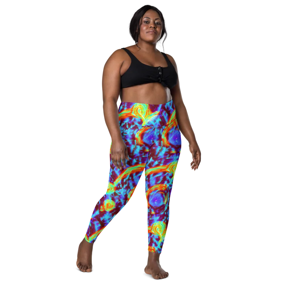 Cyan Fever on Leggings with Pockets — Front