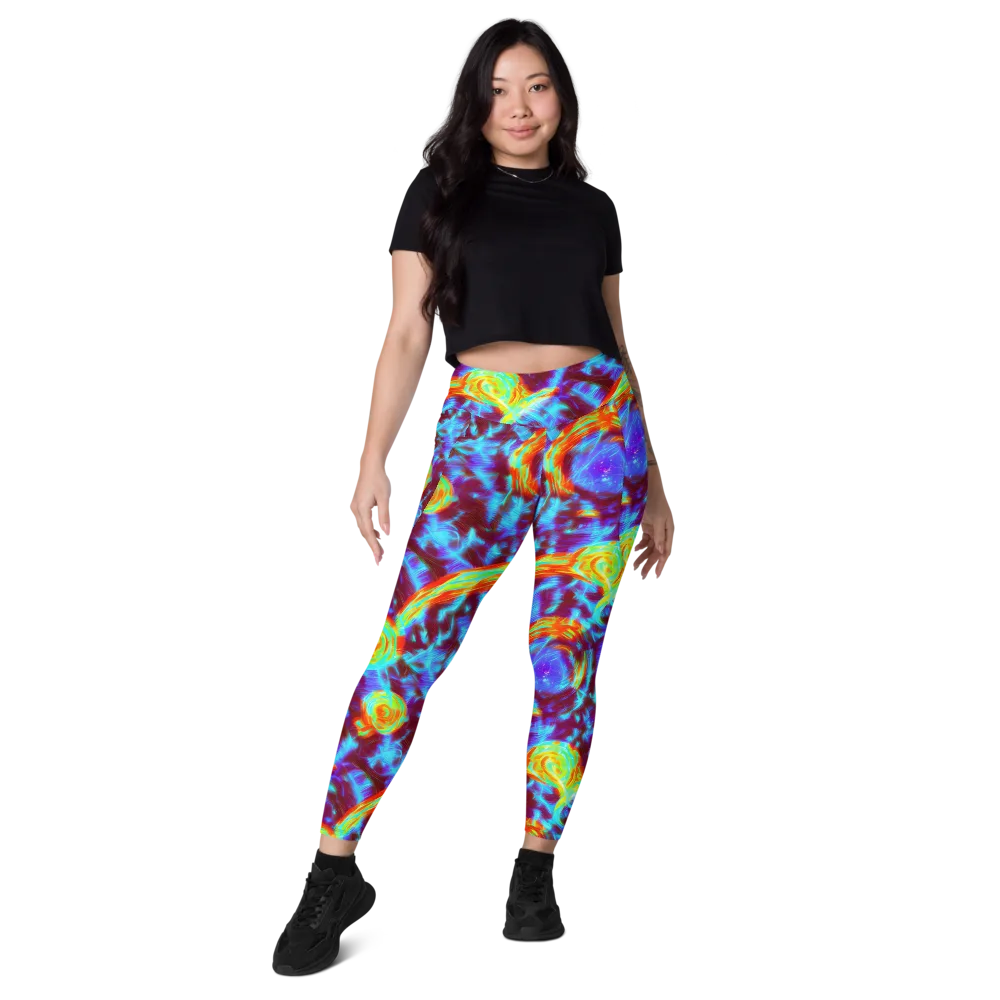 Cyan Fever on Leggings with Pockets — Front