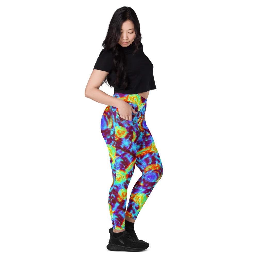 Cyan Fever on Leggings with Pockets — Right
