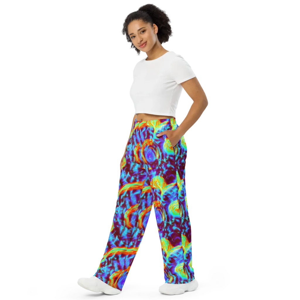 Cyan Fever on Wide-Leg Pants — Left Front