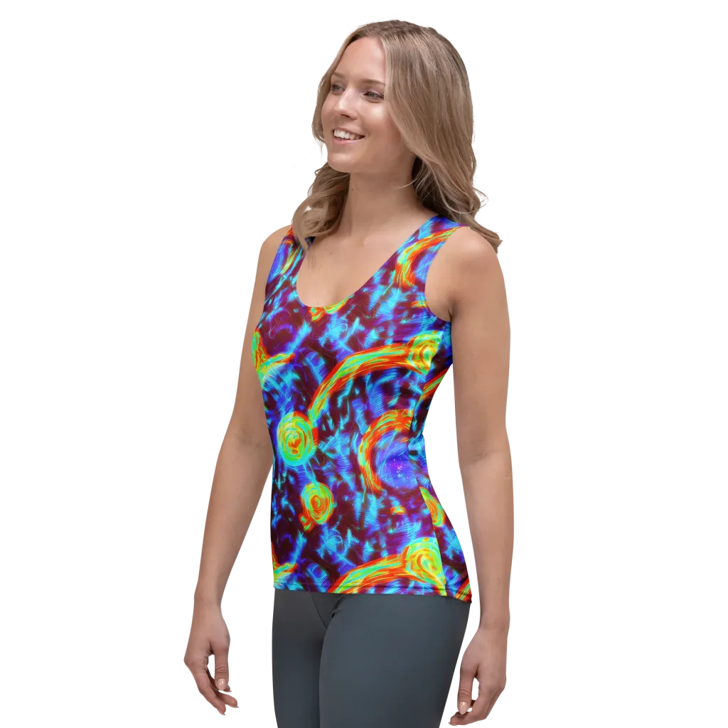Cyan Fever on Women's Tank Top — Left Front