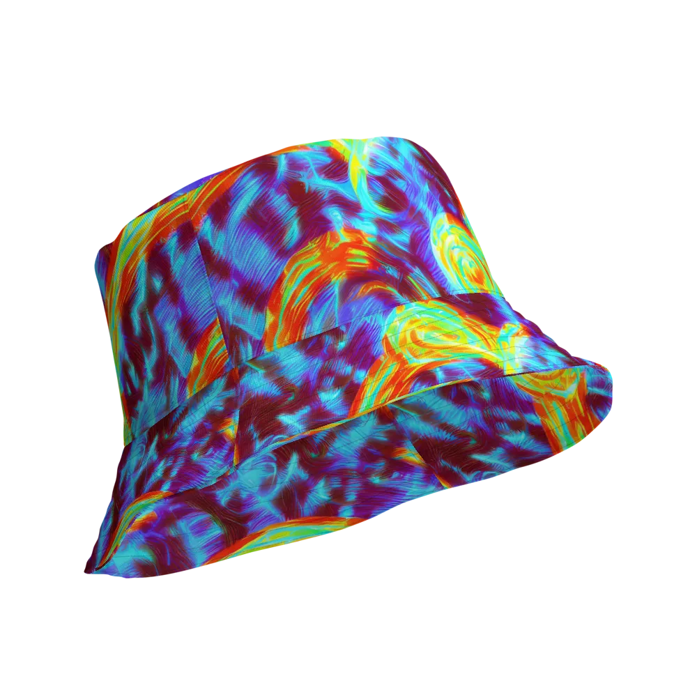 Cyan Fever on Reversible Bucket Hat — Product details Outside
