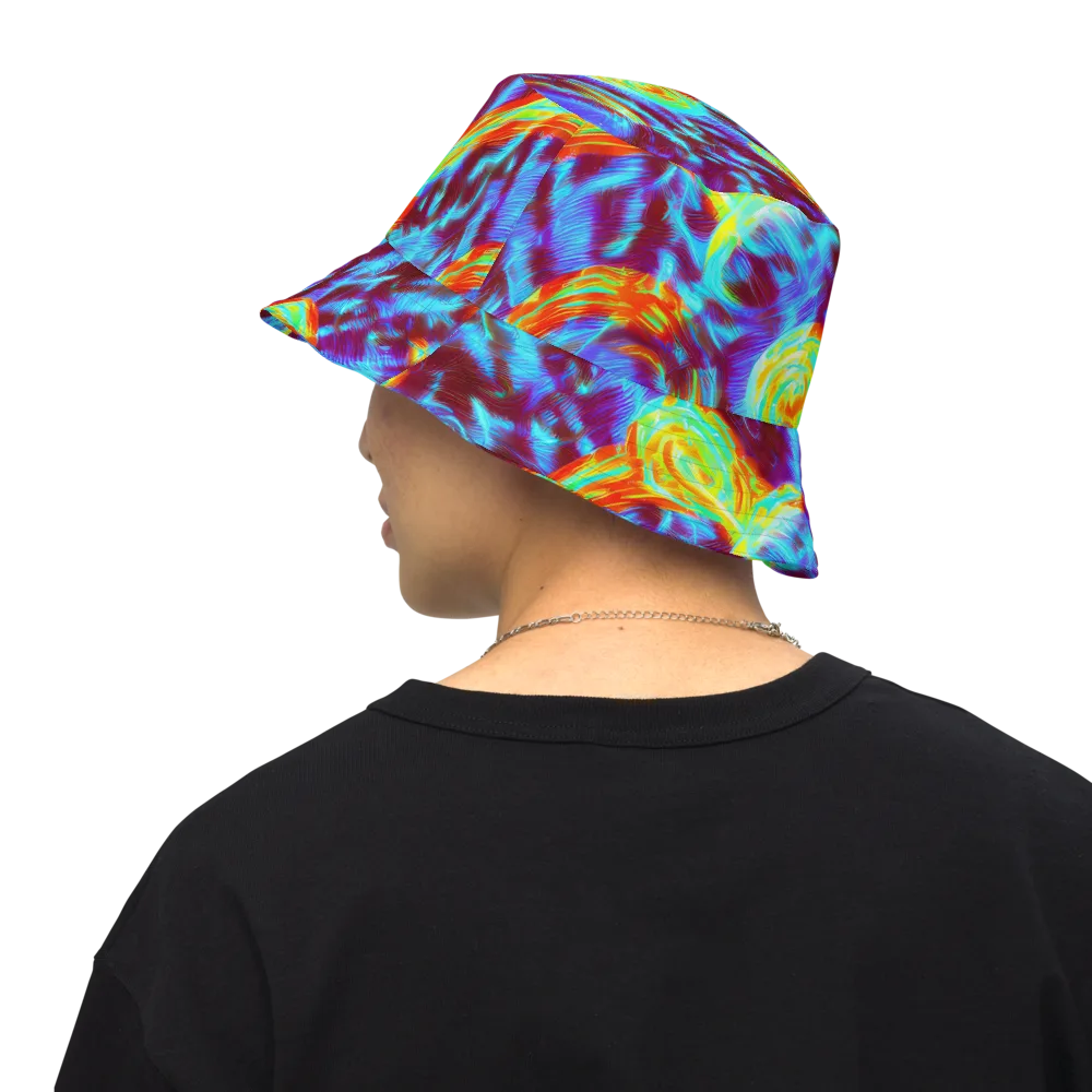 Cyan Fever on Reversible Bucket Hat — Back Inside