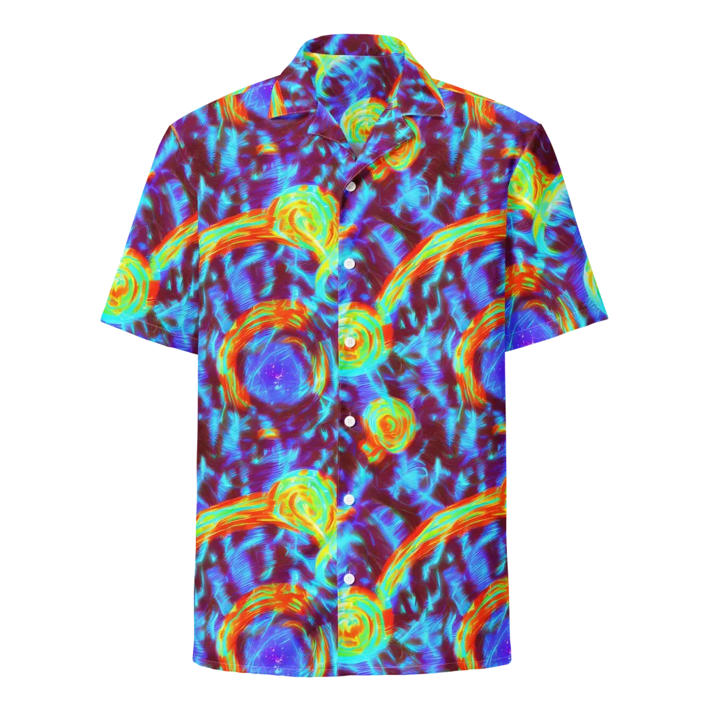 Cyan Fever on Button Shirt — Front