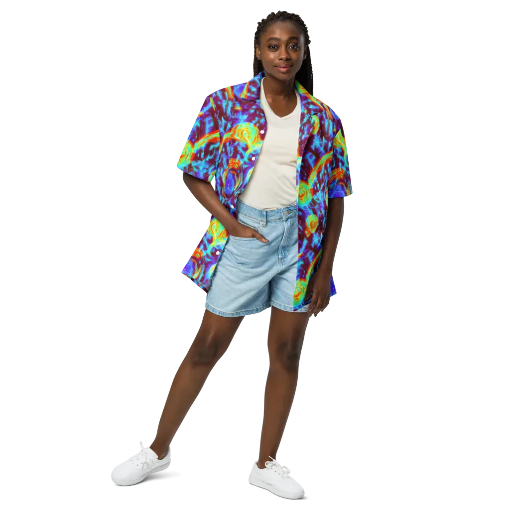 Cyan Fever on Button Shirt — Front