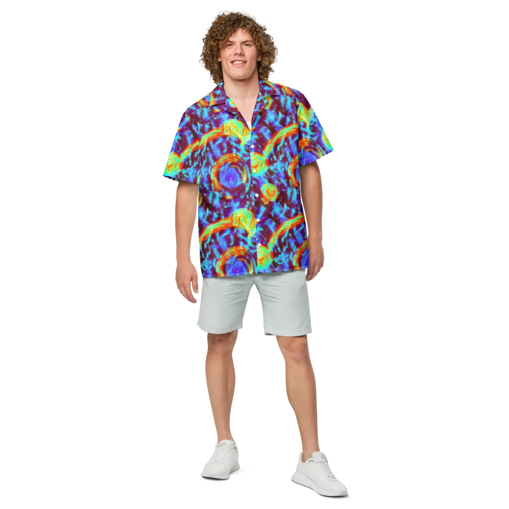 Cyan Fever on Button Shirt — Front
