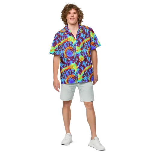 Cyan Fever on a Button Shirt