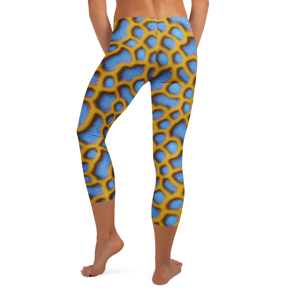 Sapphire Honeycomb on Capri Leggings — Back