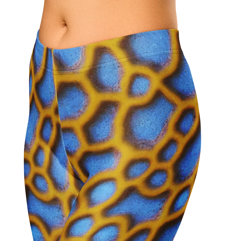 Sapphire Honeycomb on Capri Leggings — Zoomed-in
