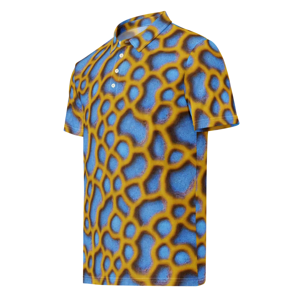 Sapphire Honeycomb on Men's Slim Fit Polo Shirt — Left Front