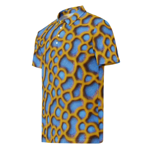 Sapphire Honeycomb on a Men's Slim Fit Polo Shirt