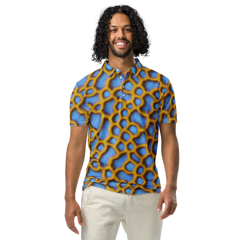 Sapphire Honeycomb on Men's Slim Fit Polo Shirt — Front