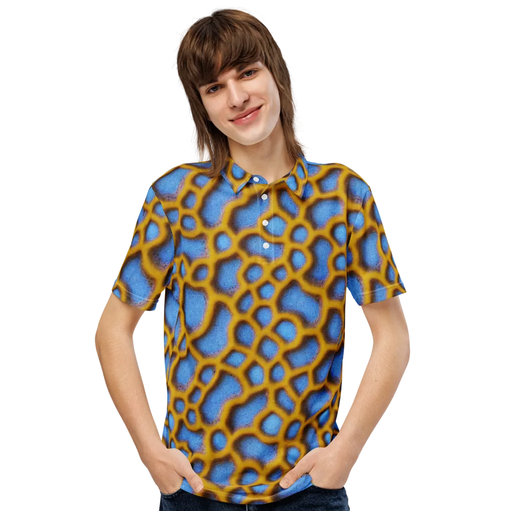 Sapphire Honeycomb on Men's Slim Fit Polo Shirt — Front