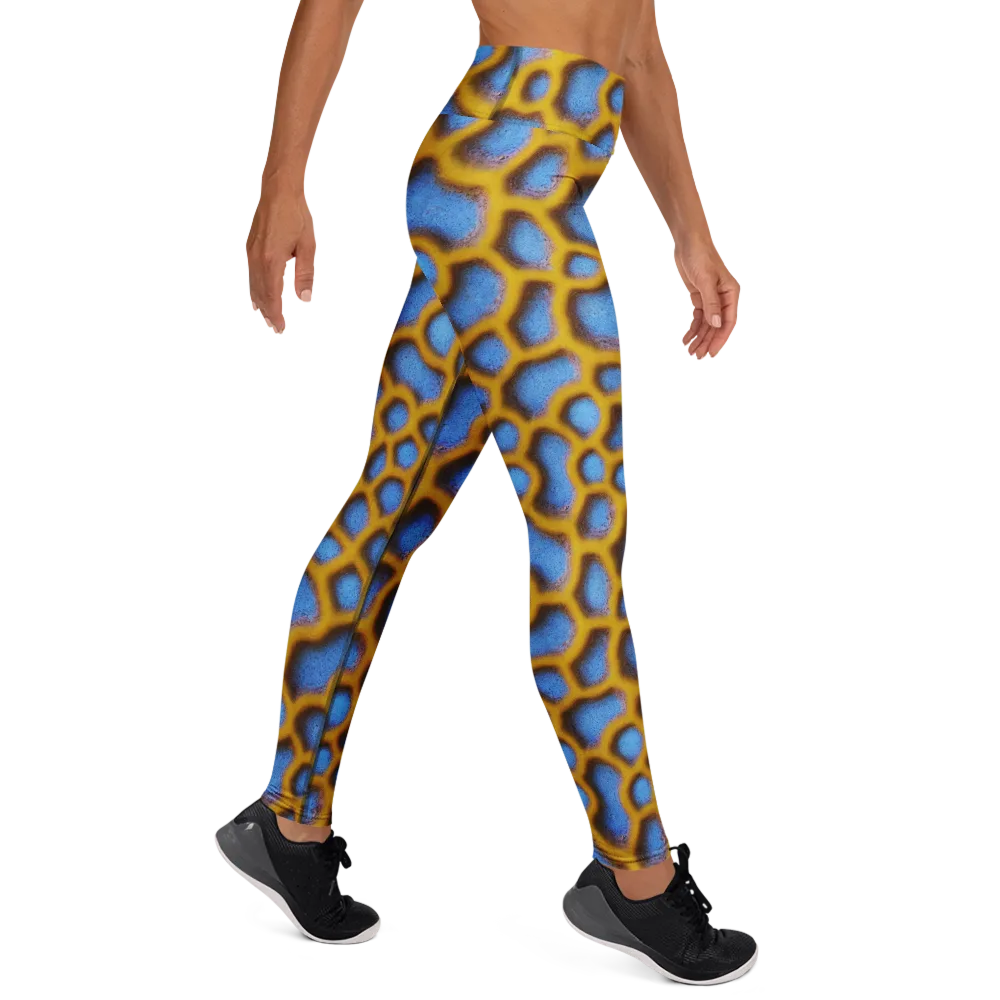 Sapphire Honeycomb on Yoga Leggings — Right