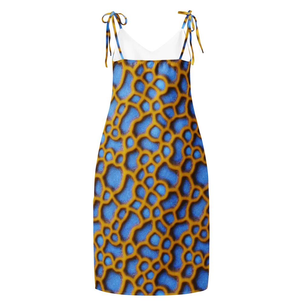 Sapphire Honeycomb on Slip Dress — Back
