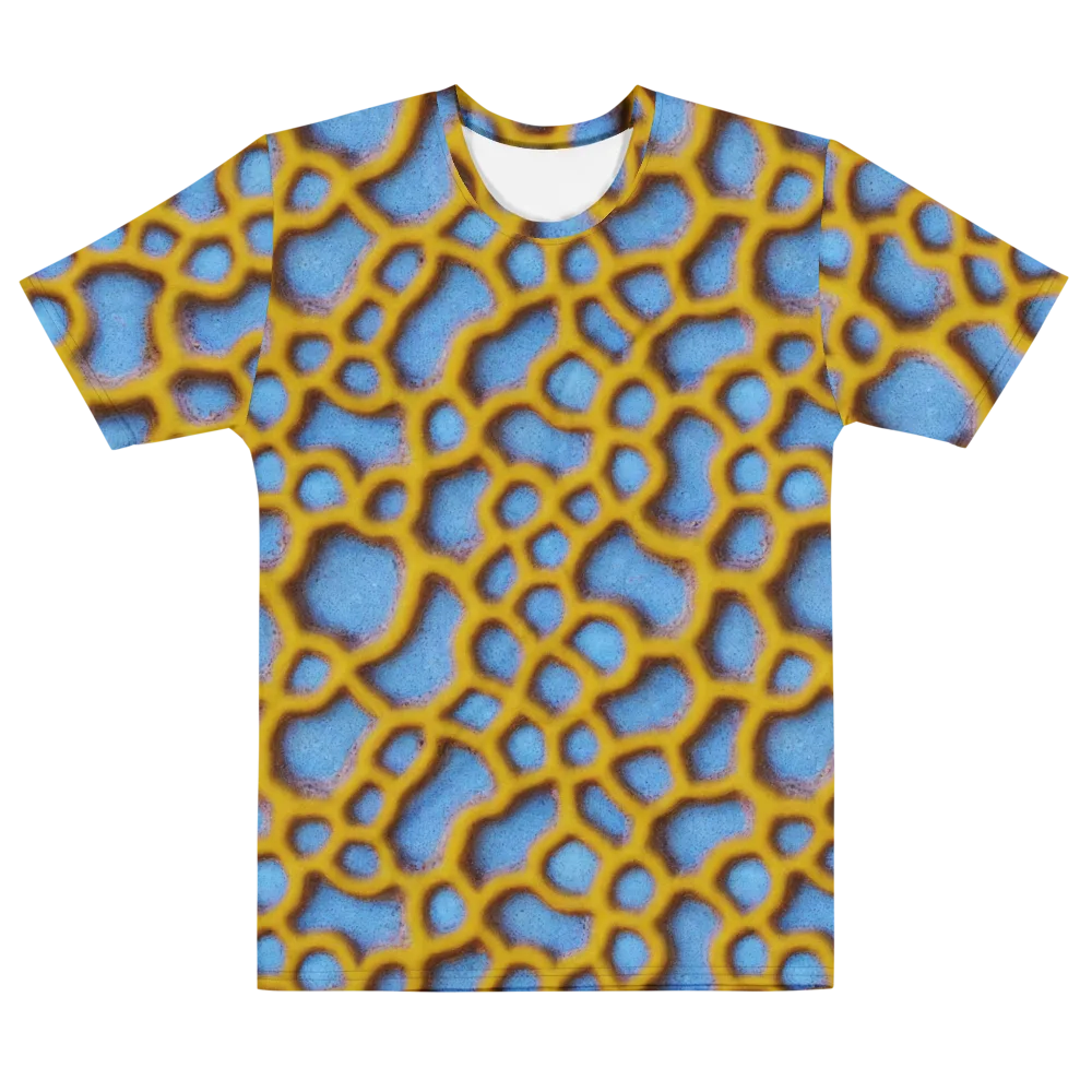 Sapphire Honeycomb on Men's Cotton Crew Neck T-Shirt — Front
