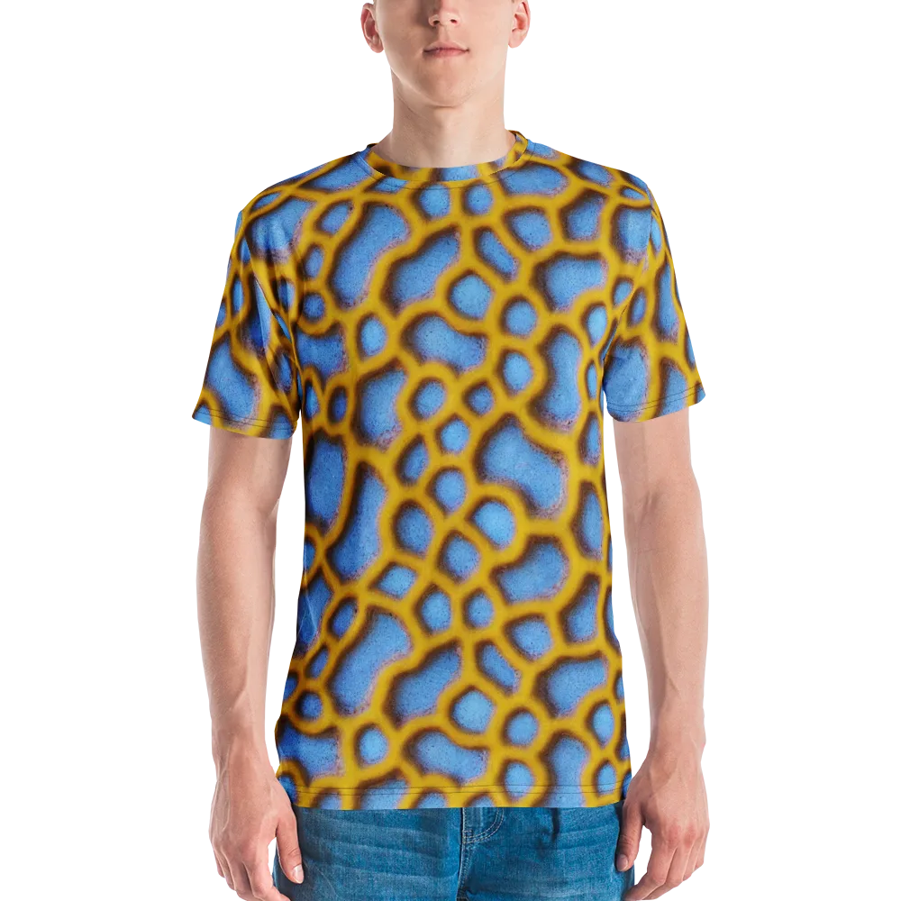Sapphire Honeycomb on Men's Crew Neck T-Shirt — Front