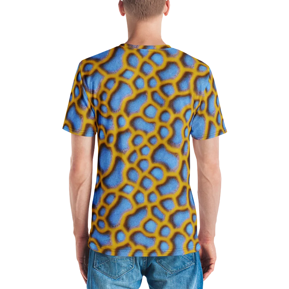 Sapphire Honeycomb on Men's Crew Neck T-Shirt — Back