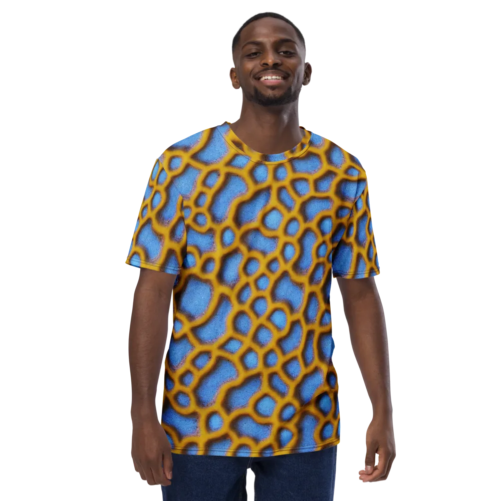 Sapphire Honeycomb on Men's Crew Neck T-Shirt — Front