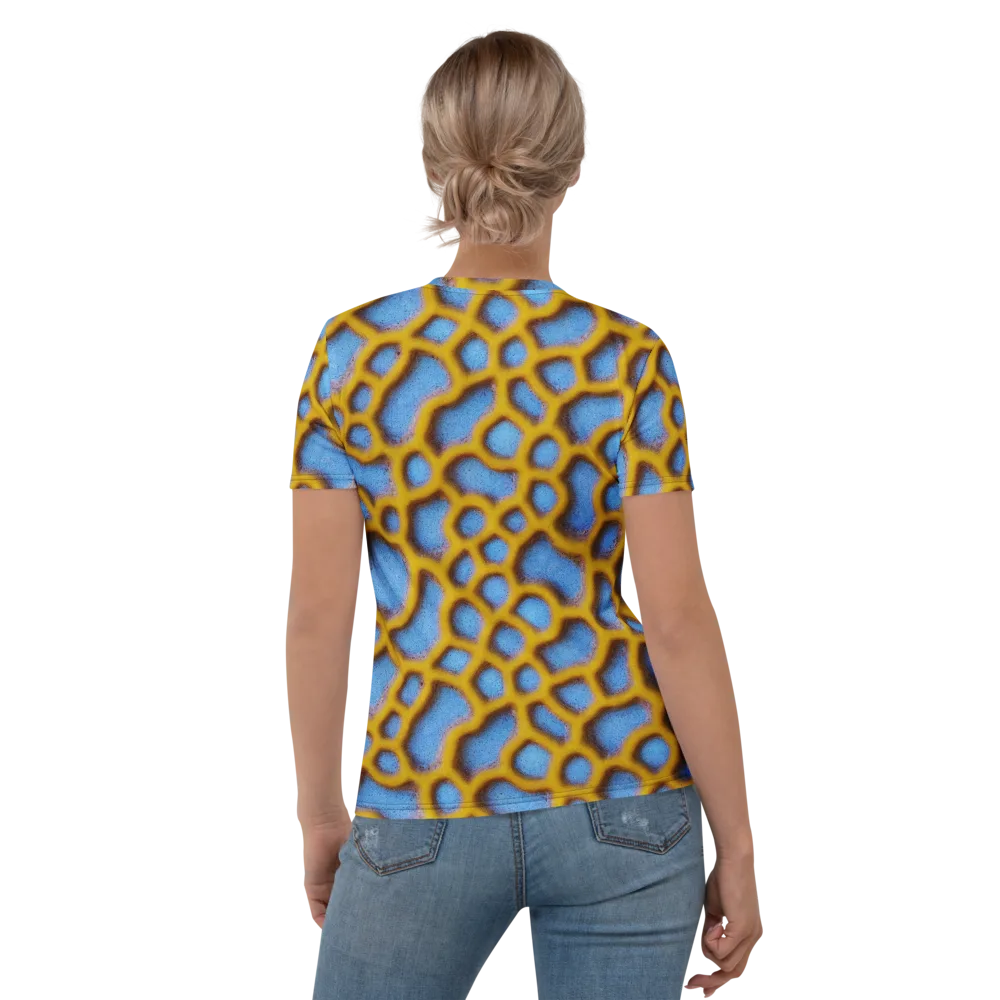 Sapphire Honeycomb on Women's Crew Neck T-Shirt — Back