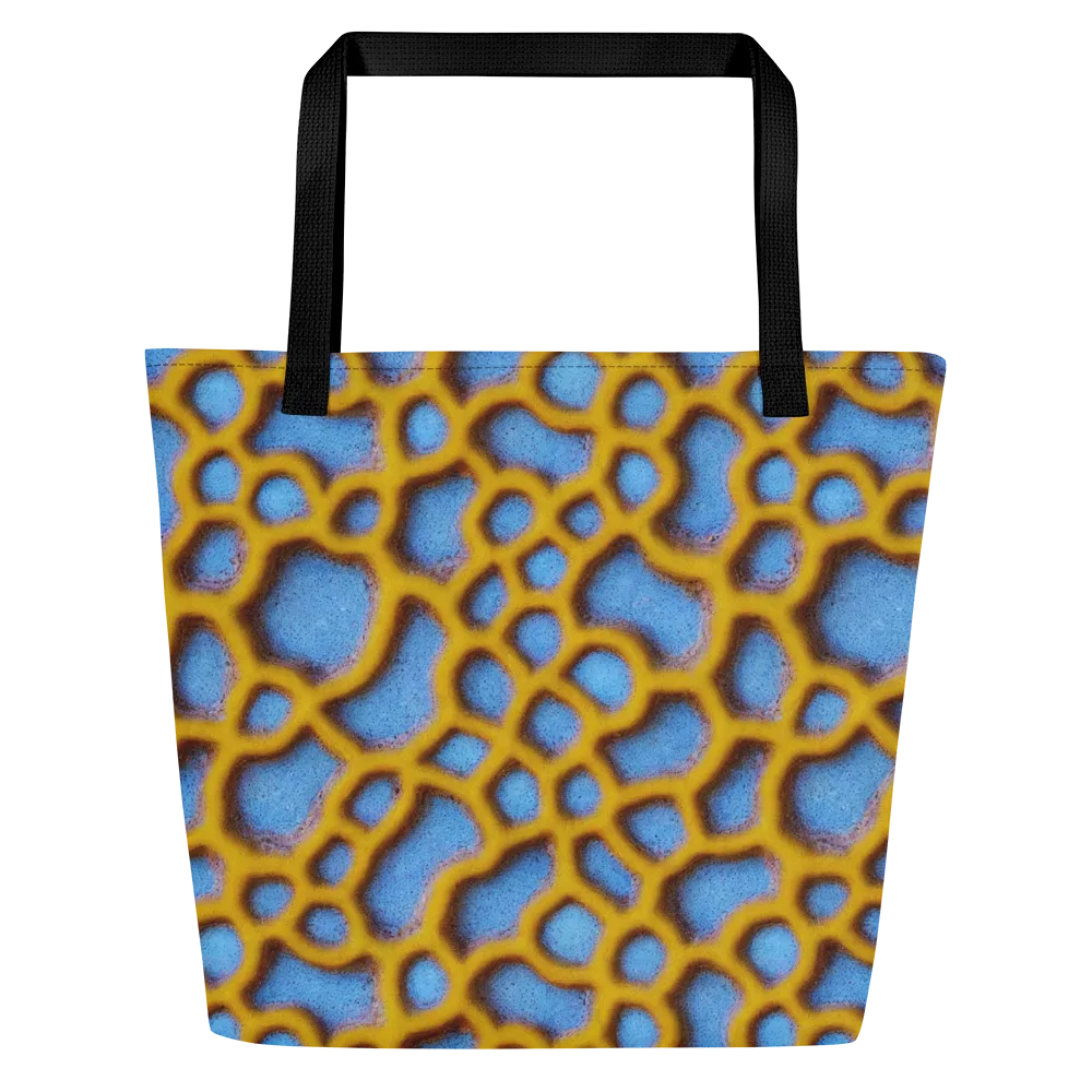 Sapphire Honeycomb on Large Tote Bag W/ Pocket — Front