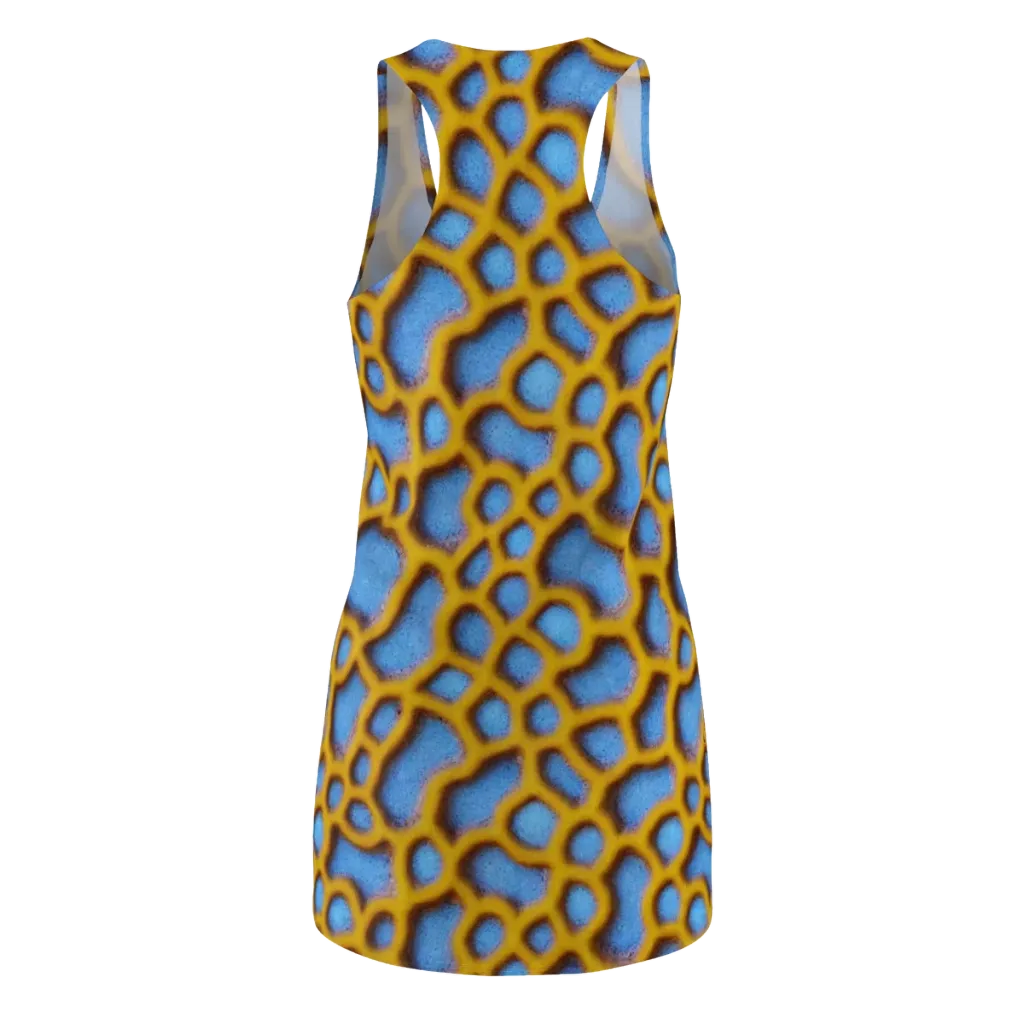Sapphire Honeycomb on Racerback Dress — Back