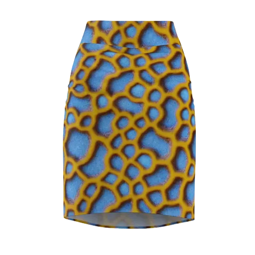 Sapphire Honeycomb on a Pencil Skirt
