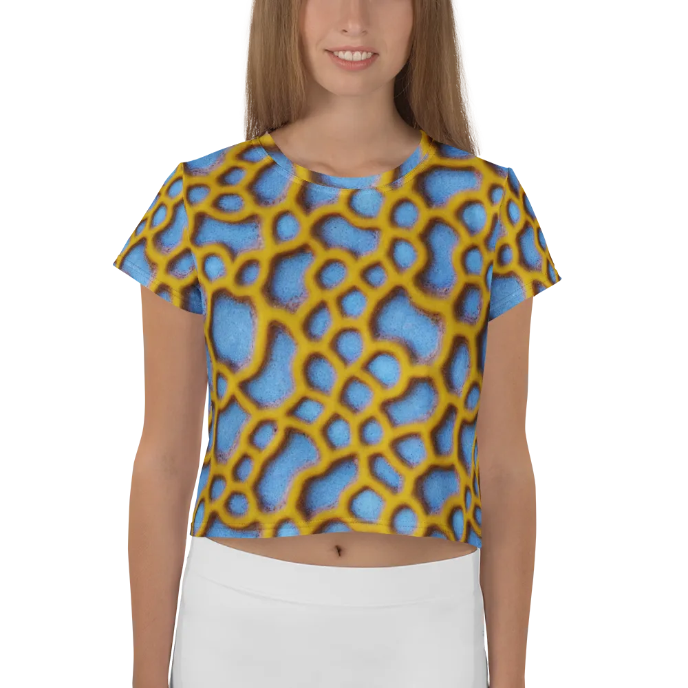 Sapphire Honeycomb on Crop Tee — Front