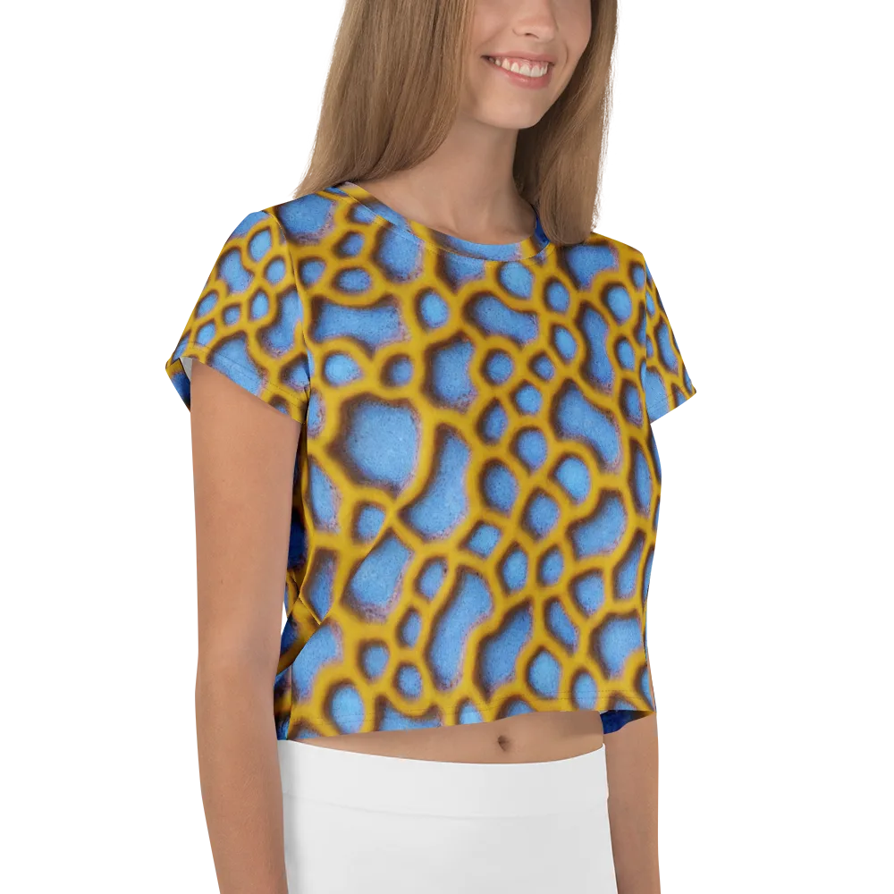 Sapphire Honeycomb on Crop Tee — Right