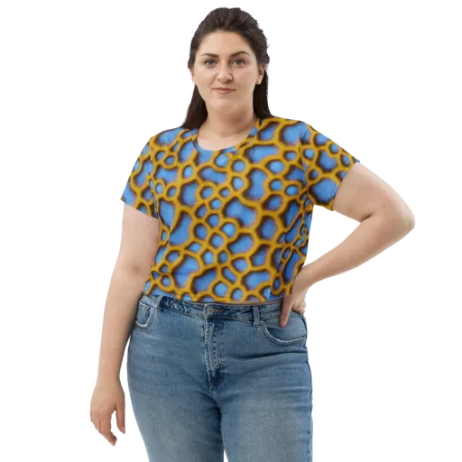 Sapphire Honeycomb on a Crop Tee