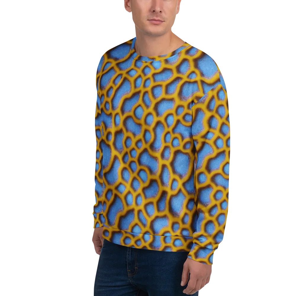 Sapphire Honeycomb on Sweatshirt — Left Front