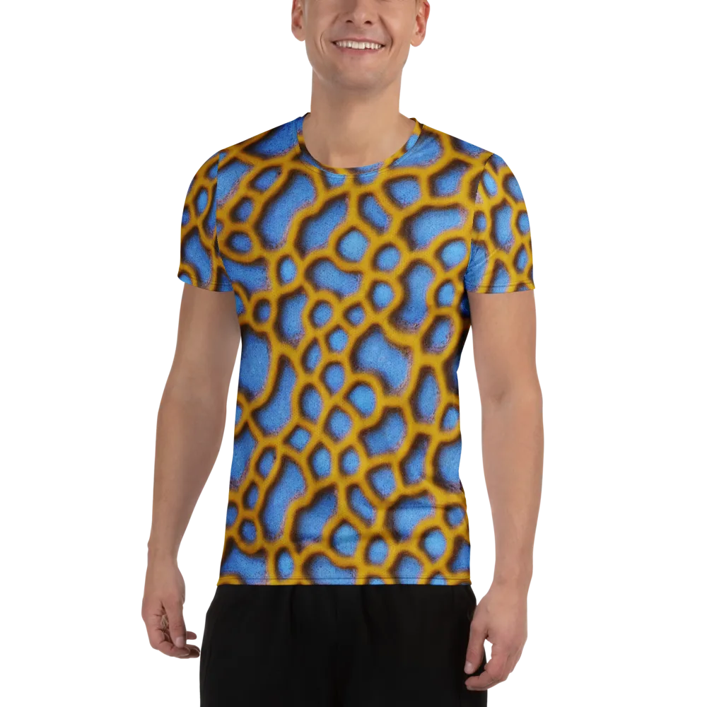 Sapphire Honeycomb on Men's Athletic T-Shirt — Front