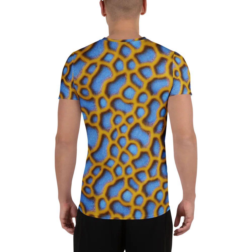 Sapphire Honeycomb on Men's Athletic T-Shirt — Back