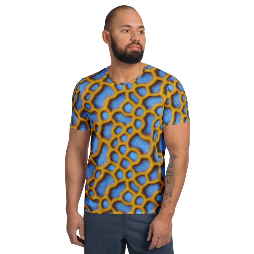 Sapphire Honeycomb on Men's Athletic T-Shirt — Front