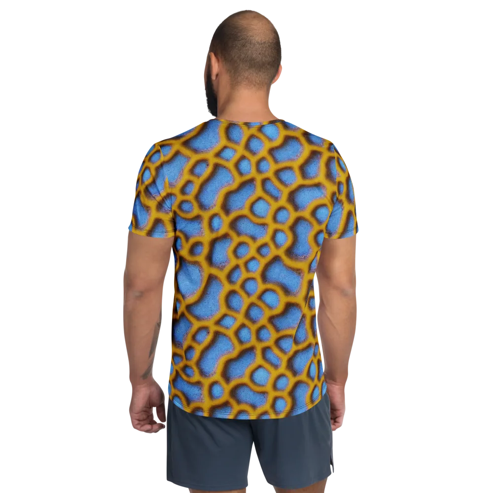 Sapphire Honeycomb on Men's Athletic T-Shirt — Back