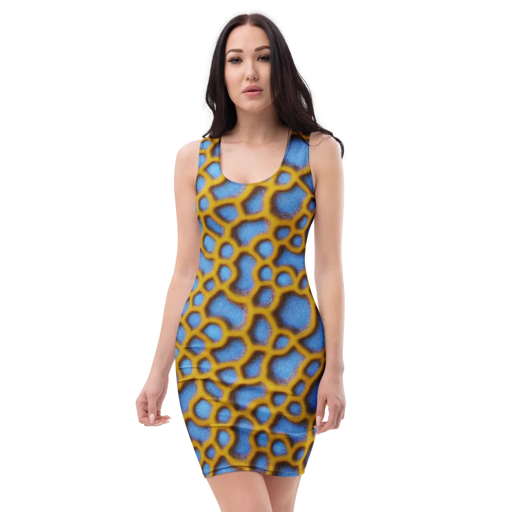 Sapphire Honeycomb on Bodycon Dress — Front
