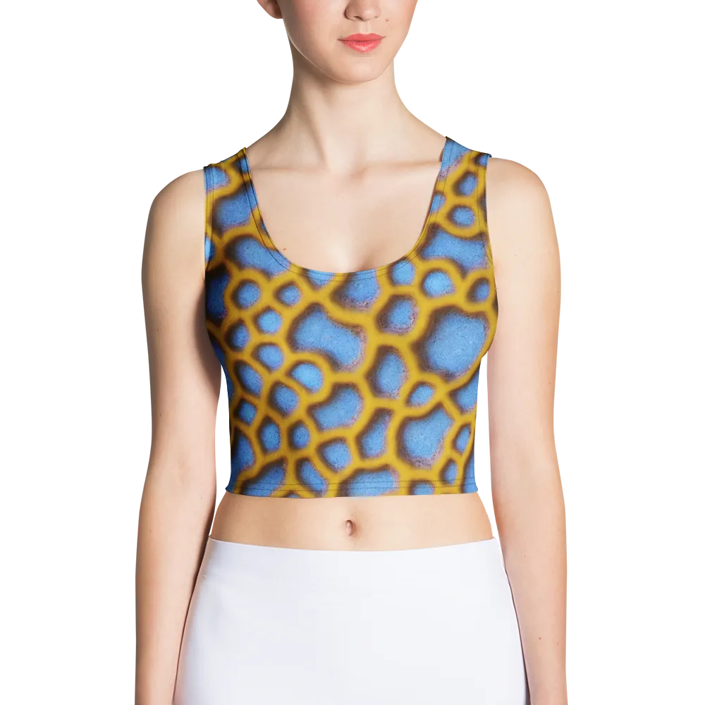 Sapphire Honeycomb on Crop Top — Front