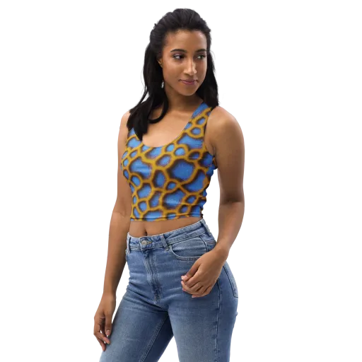 Sapphire Honeycomb on a Crop Top