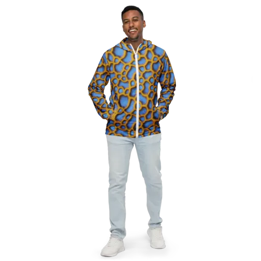 Sapphire Honeycomb on a Men's Windbreaker