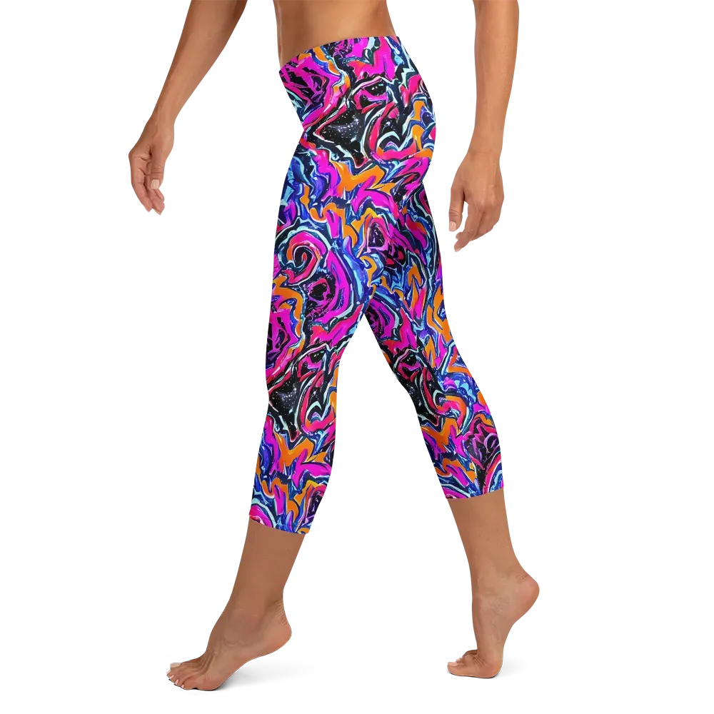 Afterdark Vortex on Capri Leggings — Left