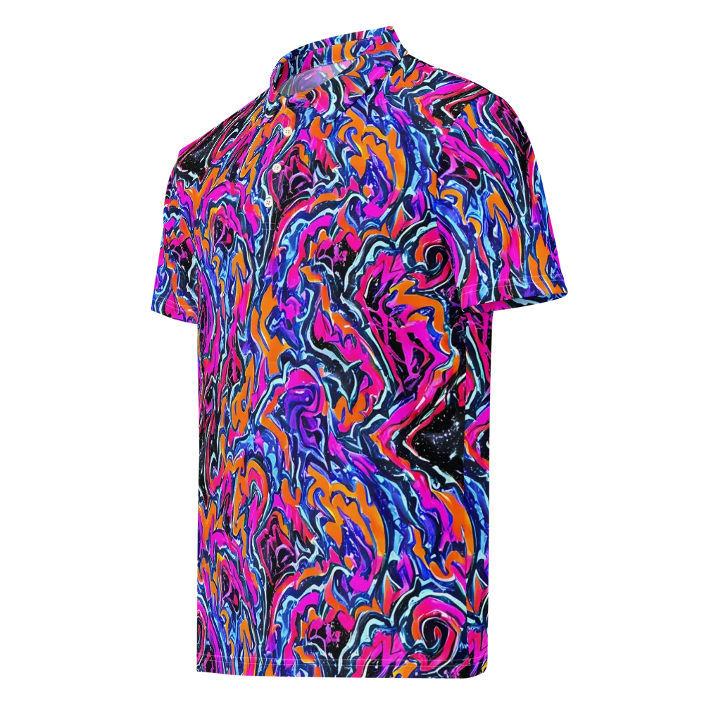 Afterdark Vortex on Men's Slim Fit Polo Shirt — Left Front