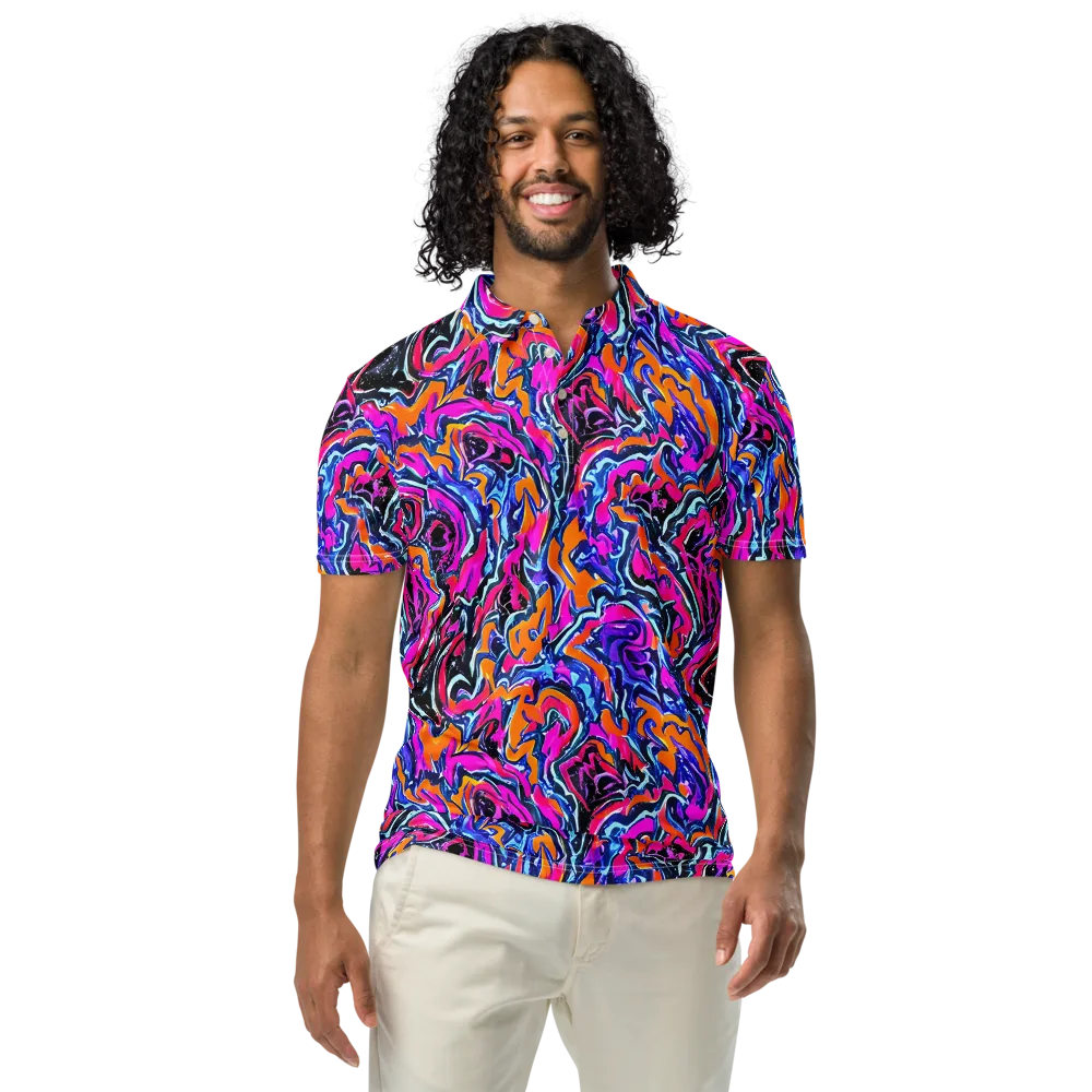 Afterdark Vortex on Men's Slim Fit Polo Shirt — Front