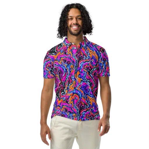 Afterdark Vortex on a Men's Slim Fit Polo Shirt