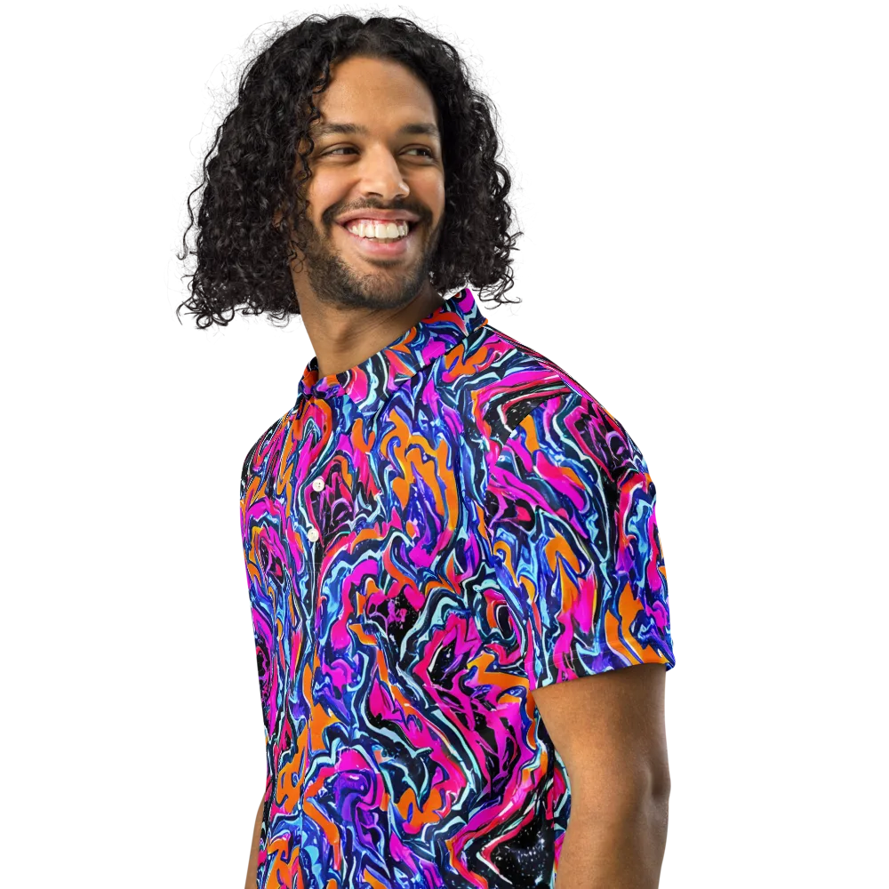 Afterdark Vortex on Men's Slim Fit Polo Shirt — Left Front
